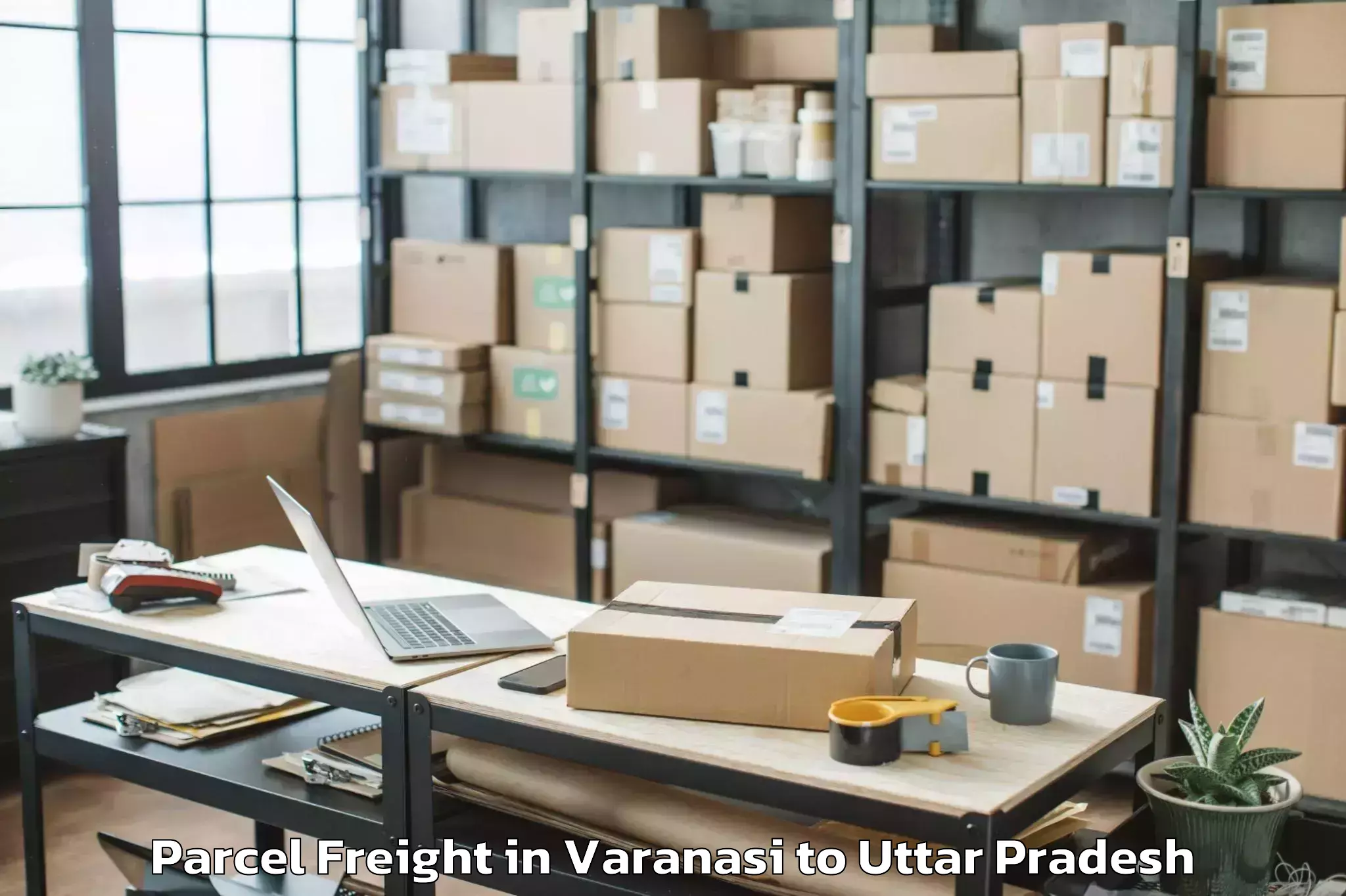 Get Varanasi to Afzalgarh Parcel Freight